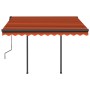 Toldo retráctil automático con postes naranja y marrón 3,5x2,5m by , Awnings - Ref: Foro24-3070130, Price: 476,75 €, Discount: %