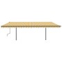 Toldo retráctil automático con postes amarillo y blanco 6x3,5 m von , Markisen - Ref: Foro24-3070288, Preis: 847,39 €, Rabatt: %
