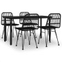 Juego de comedor de jardín 5 piezas ratán sintético negro by , Garden sets - Ref: Foro24-3157896, Price: 407,37 €, Discount: %