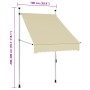 Toldo retráctil de operación manual color crema 100 cm by , Awnings - Ref: Foro24-145833, Price: 98,66 €, Discount: %