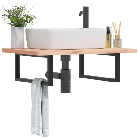 Soportes estante de lavabo 2 uds rectangular acero negro by , Supports and crossbars - Ref: Foro24-4007273, Price: 37,99 €, D...