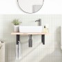 Soportes estante de lavabo 2 uds rectangular acero negro by , Supports and crossbars - Ref: Foro24-4007273, Price: 37,99 €, D...