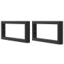 Soportes estante de lavabo 2 uds rectangular acero negro by , Supports and crossbars - Ref: Foro24-4007271, Price: 35,55 €, D...