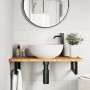 Estante de lavabo de pared de acero y madera maciza de roble von , Badezimmerwaschtische - Ref: Foro24-3302337, Preis: 83,83 ...