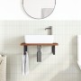Estante de lavabo de pared de acero y madera maciza de roble von , Badezimmerwaschtische - Ref: Foro24-3302349, Preis: 73,69 ...