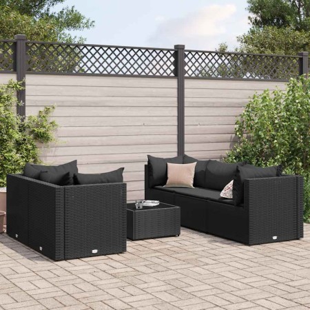 Set muebles de jardín 6 piezas y cojines ratán sintético negro von , Gartensets - Ref: Foro24-3308019, Preis: 497,93 €, Rabat...
