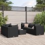 Set muebles de jardín 6 piezas y cojines ratán sintético negro von , Gartensets - Ref: Foro24-3308019, Preis: 497,93 €, Rabat...