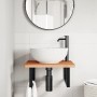 Estante de lavabo de pared de acero y madera maciza de haya von , Badezimmerwaschtische - Ref: Foro24-3302425, Preis: 88,85 €...