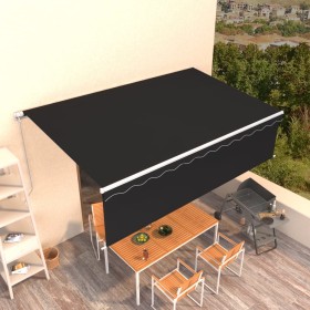 Toldo retráctil manual con persiana 5x3 m gris antracita