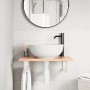 Estante de lavabo de pared de acero y madera maciza de roble von , Badezimmerwaschtische - Ref: Foro24-3302562, Preis: 70,37 ...