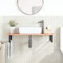 Estante de lavabo de pared de acero y madera maciza de roble de , Tocadores de baño - Ref: Foro24-3302569, Precio: 89,62 €, D...