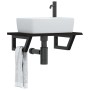 Estante de lavabo de pared de acero y madera maciza de roble von , Badezimmerwaschtische - Ref: Foro24-3302583, Preis: 67,40 ...