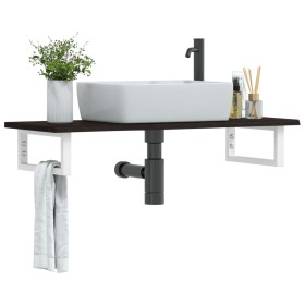 Estante de lavabo de pared de acero y madera maciza de roble by , bathroom vanities - Ref: Foro24-3302588, Price: 71,44 €, Di...