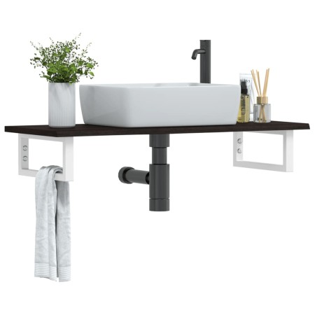 Estante de lavabo de pared de acero y madera maciza de roble von , Badezimmerwaschtische - Ref: Foro24-3302588, Preis: 71,44 ...