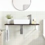 Estante de lavabo de pared de acero y madera maciza de roble von , Badezimmerwaschtische - Ref: Foro24-3302588, Preis: 71,44 ...