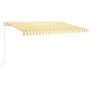 Yellow and white manual retractable awning 450x300 cm by vidaXL, Awnings - Ref: Foro24-3068918, Price: 385,25 €, Discount: %