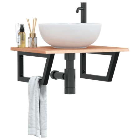 Estante de lavabo de pared de acero y madera maciza de roble von , Badezimmerwaschtische - Ref: Foro24-3302607, Preis: 85,33 ...