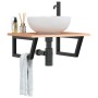 Estante de lavabo de pared de acero y madera maciza de roble von , Badezimmerwaschtische - Ref: Foro24-3302607, Preis: 85,33 ...