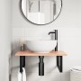 Estante de lavabo de pared de acero y madera maciza de roble by , bathroom vanities - Ref: Foro24-3302605, Price: 91,49 €, Di...