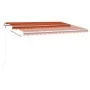 Automatic awning LED wind sensor orange brown 450x300 cm by vidaXL, Awnings - Ref: Foro24-3068935, Price: 580,42 €, Discount: %