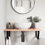 Estante de lavabo de pared de acero y madera maciza de roble by , bathroom vanities - Ref: Foro24-3302611, Price: 95,52 €, Di...