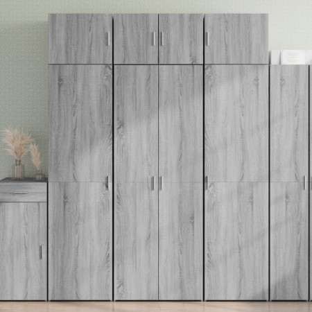 Aparador alto madera de ingeniería gris Sonoma 70x42,5x185 cm by , Sideboards - Ref: Foro24-3281432, Price: 208,39 €, Discoun...