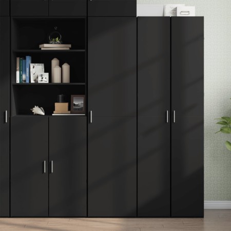 Aparador de madera de ingeniería negro 45x42,5x185 cm by , Sideboards - Ref: Foro24-3281407, Price: 189,30 €, Discount: %
