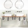Estante de lavabo de pared de acero y madera maciza de haya by , bathroom vanities - Ref: Foro24-3302459, Price: 193,10 €, Di...