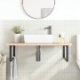 Estante de lavabo de pared de acero y madera maciza de haya von , Badezimmerwaschtische - Ref: Foro24-3302517, Preis: 130,18 ...