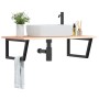 Estante de lavabo de pared de acero y madera maciza de roble de , Tocadores de baño - Ref: Foro24-3302639, Precio: 114,18 €, ...