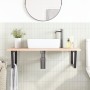 Estante de lavabo de pared de acero y madera maciza de roble de , Tocadores de baño - Ref: Foro24-3302639, Precio: 114,18 €, ...