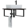 Estante de lavabo de pared de acero y madera maciza de roble von , Badezimmerwaschtische - Ref: Foro24-3302653, Preis: 76,38 ...