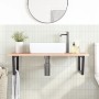 Estante de lavabo de pared de acero y madera maciza de roble de , Tocadores de baño - Ref: Foro24-3302651, Precio: 100,31 €, ...