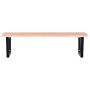 Estante de lavabo de pared de acero y madera maciza de roble de , Tocadores de baño - Ref: Foro24-3302651, Precio: 100,31 €, ...