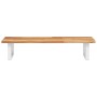Estante de lavabo de pared acero y madera maciza de acacia von , Badezimmerwaschtische - Ref: Foro24-3302716, Preis: 74,16 €,...