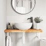 Estante de lavabo de pared acero y madera maciza de acacia von , Badezimmerwaschtische - Ref: Foro24-3302740, Preis: 95,21 €,...