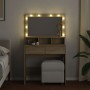 Tocador con luces LED color roble Sonoma 80x41x134,5 cm de , Tocadores para dormitorios - Ref: Foro24-848187, Precio: 147,87 ...