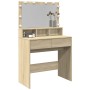 Tocador con luces LED color roble Sonoma 80x41x134,5 cm de , Tocadores para dormitorios - Ref: Foro24-848187, Precio: 147,87 ...