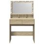 Tocador con luces LED color roble Sonoma 80x41x134,5 cm de , Tocadores para dormitorios - Ref: Foro24-848187, Precio: 147,87 ...