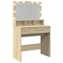 Tocador con luces LED color roble Sonoma 80x41x134,5 cm de , Tocadores para dormitorios - Ref: Foro24-848187, Precio: 147,87 ...