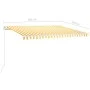 Toldo retráctil manual amarillo y blanco 400x350 cm de vidaXL, Toldos - Ref: Foro24-3068978, Precio: 337,40 €, Descuento: %