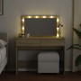 Tocador con luces LED color roble Sonoma 100x40x120 cm de , Tocadores para dormitorios - Ref: Foro24-848208, Precio: 156,70 €...