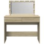 Tocador con luces LED color roble Sonoma 100x40x120 cm de , Tocadores para dormitorios - Ref: Foro24-848208, Precio: 156,70 €...