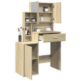 Tocador con mueble roble Sonoma 80x35x132 cm von , Schlafzimmerkommoden - Ref: Foro24-848236, Preis: 148,61 €, Rabatt: %