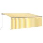 Manual retractable awning with yellow and white striped 4x3 m. by vidaXL, Awnings - Ref: Foro24-3069418, Price: 295,37 €, Dis...