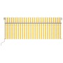 Manual retractable awning with yellow and white striped 4x3 m. by vidaXL, Awnings - Ref: Foro24-3069418, Price: 295,37 €, Dis...