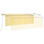 Manual retractable awning with yellow and white striped 4x3 m. by vidaXL, Awnings - Ref: Foro24-3069418, Price: 295,37 €, Dis...