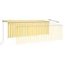 Manual retractable awning with yellow and white striped 4x3 m. by vidaXL, Awnings - Ref: Foro24-3069418, Price: 336,10 €, Dis...