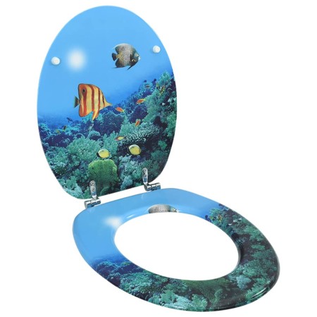 Asiento de inodoro con tapa MDF diseño de fondo submarino by , Toilet and bidet seats - Ref: Foro24-146909, Price: 45,33 €, D...
