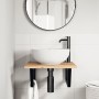 Estante de lavabo de pared acero y madera maciza de acacia von , Badezimmerwaschtische - Ref: Foro24-3302763, Preis: 63,51 €,...